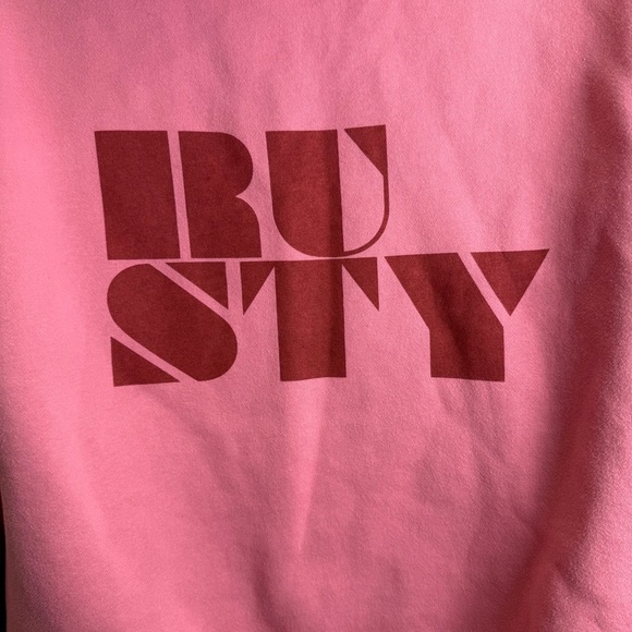 Rusty Sweatshirt Size S Pink Alana Oversized Zip-Up Hoodie Beachwear Surf - Picture 7 of 10